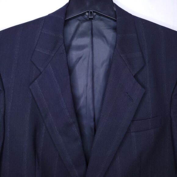 Christian Dior Wool Blazer Mens 42L Navy Striped - Picture 2 of 13